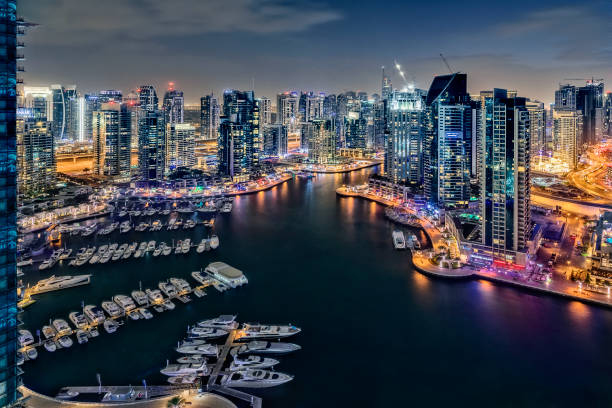 istock Dubai Marina Panorama at Dawn, United Arab Emirates 914478480
