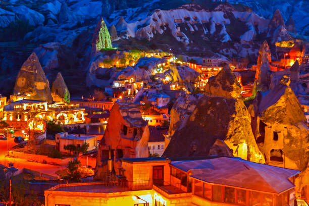 istock mountain hotel night Goreme 914478518