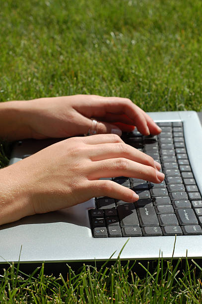istock Laptop in the Lawn 91447880