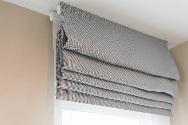 istock closed up of beautiful  grey curtain 914482088