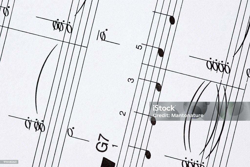 Hoja de partitura (Detalles - Foto de stock de Actuación - Representación libre de derechos