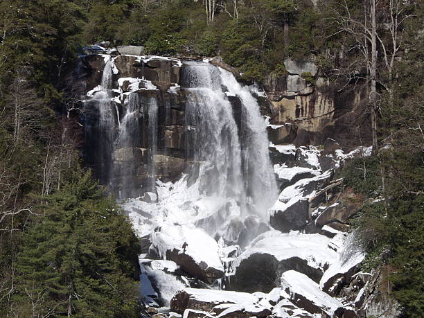 Whitewater Falls in ice stock photo