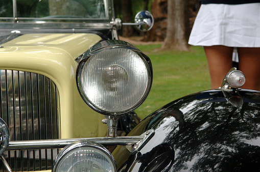 Cape Town, South Africa - April 17, 2023: The Austin Sixteen Light Six is a British car that was made by Austin from 1927.  To distinguish it from the smaller-engined models in the range a plated Austin Six script was fixed to the radiator grille.