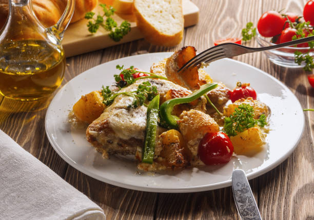 istock Chicken with potatoes, baked in the oven. 914485714