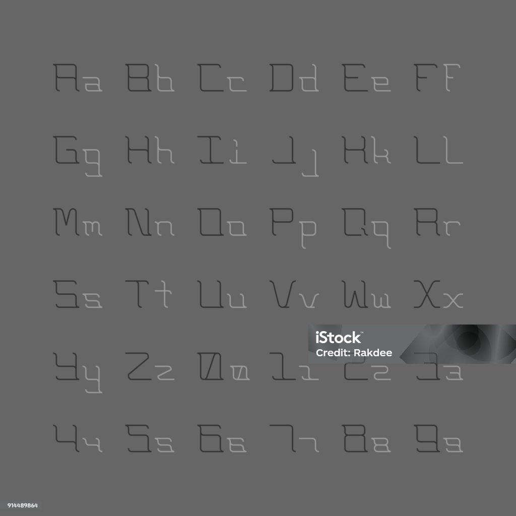 Simple Light Lettering Light Lettering Set Typography Series Stock Illustration - Download ...