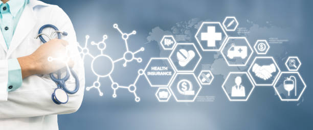 istock Doctor with Health Insurance Modern Interface Icon 914490866