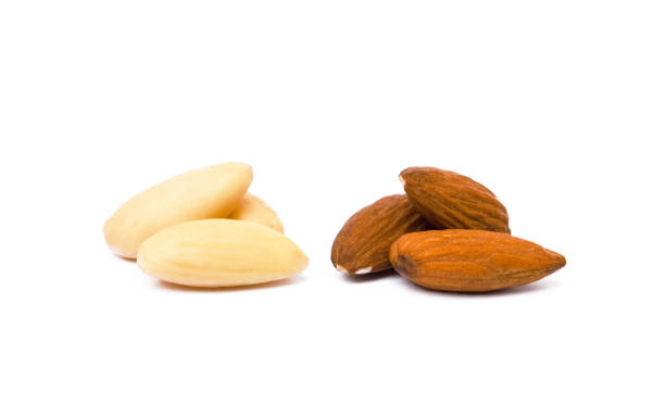 Healty almond  isolated on white background