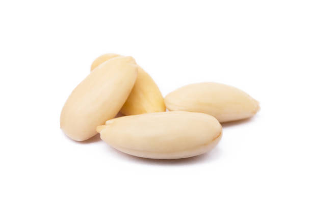 Healty almond  isolated on white background