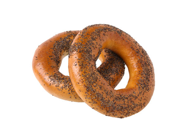 istock Bagel with poppy isolated on white background. 914504812