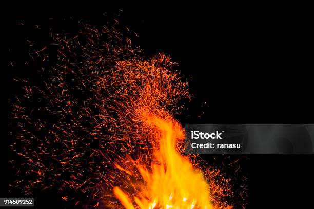 The Fire Stock Photo - Download Image Now - Sparks, Fire - Natural Phenomenon, Bonfire