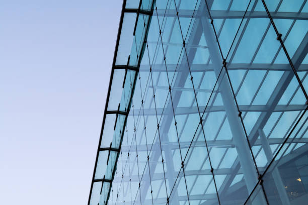 istock Office building with glass exterior on a clear day 914512506