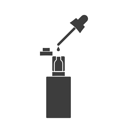 Electronic cigarette with the filled liquid. Vector illustration