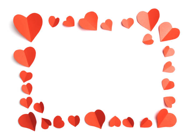 istock Red paper hearts isolated on white background 914516608