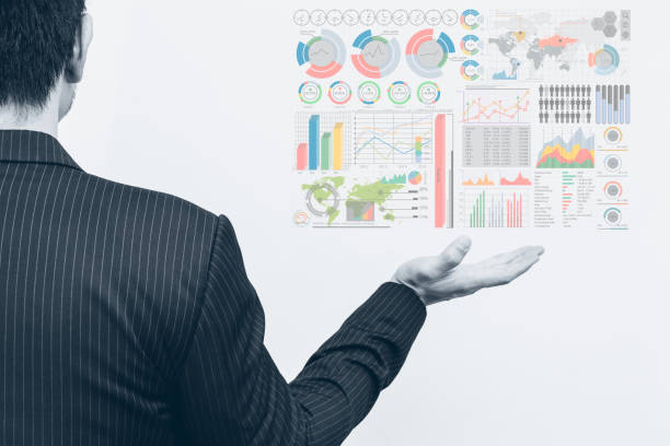 istock Asian business man open palm with marketing chart infographics digital data in hand 914520440