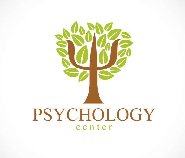 Psychology concept vector icon created with Greek Psi symbol as a green tree with leaves, mental health concept, psychoanalysis analysis and psychotherapy. Psychology concept vector icon created with Greek Psi symbol as a green tree with leaves, mental health concept, psychoanalysis analysis and psychotherapy. psi stock illustrations
