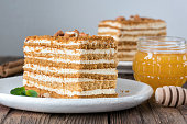 Honey cake Medovik. Russian cake