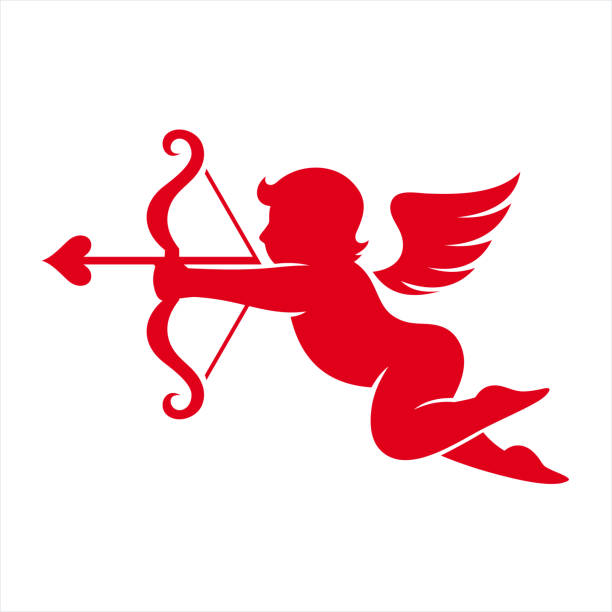 Cherub, Cupid Cherub, Cupid, Angel, God of love, Valentine cupid stock illustrations
