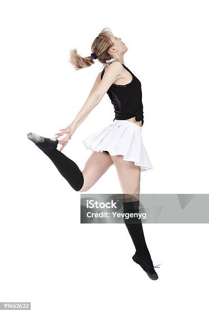 Taniec Dziewczyna - zdjęcia stockowe i więcej obrazów Białe tło - Białe tło, Biały, Codzienne ubranie