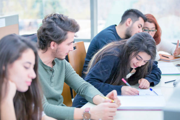 istock Portrait of a group of students in the library 914526892