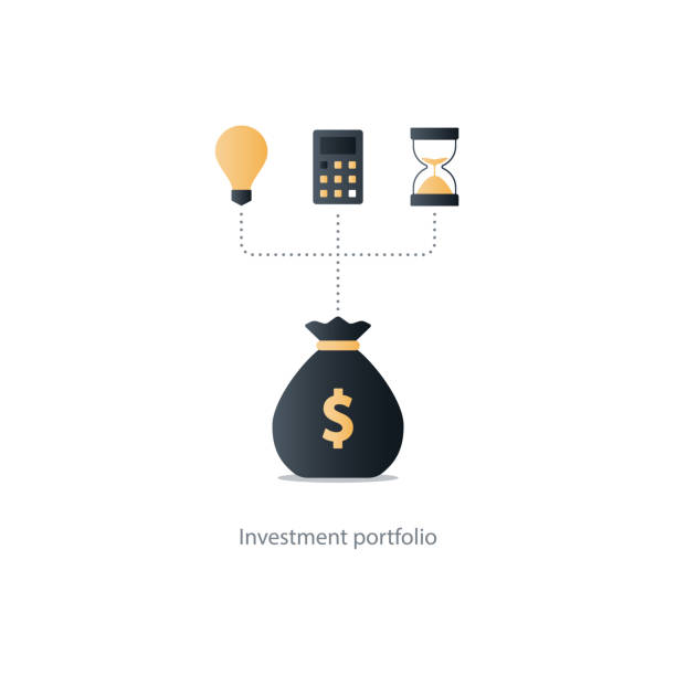 zarządzanie finansami i inwestycjami, planowanie budżetu, odsetki złożone, przychody - retirement pension hourglass concepts stock illustrations