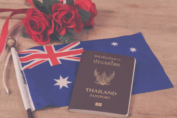 istock Education in Australia concept,passport on Australia flag 914533450