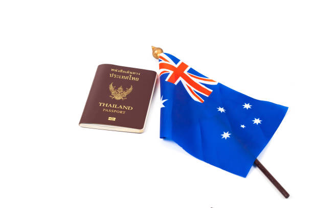 istock Education in Australia concept,passport on Australia flag 914533452