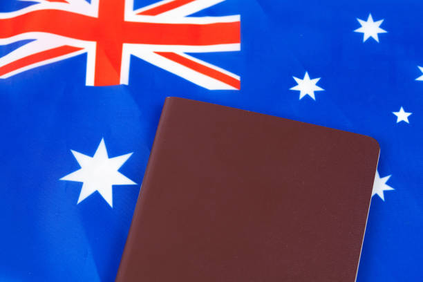 istock Education in Australia concept,passport on Australia flag 914533454