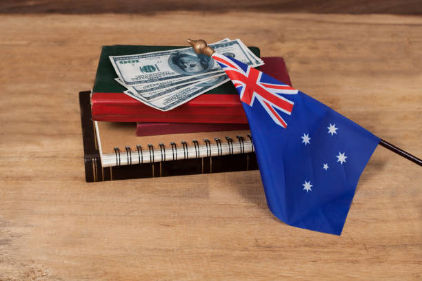 istock Education in Australia concept,passport on Australia flag 914533510