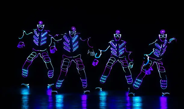 Photo of dance team in costumes of the LEDs