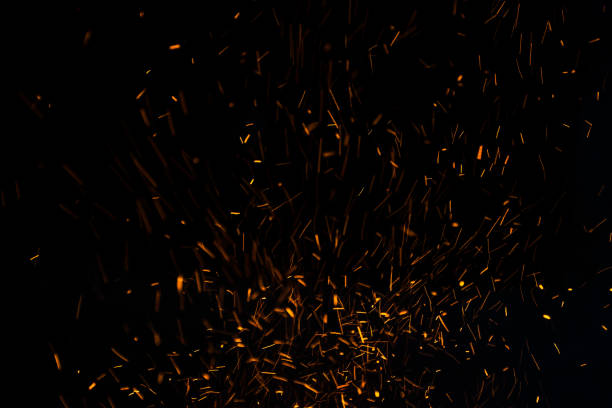 The flames of darkness float in the air.Fire charcoal.