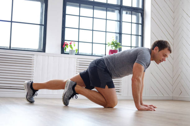 istock Middle age man doing fitness workouts. 914534200