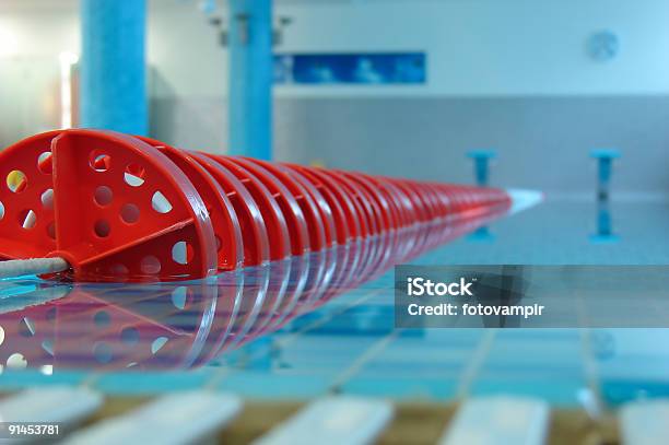 Close Up Of Red Swimming Pool Lane Line Stock Photo - Download Image Now - Swimming Pool, Olympic Mountains - Washington State, Swimming