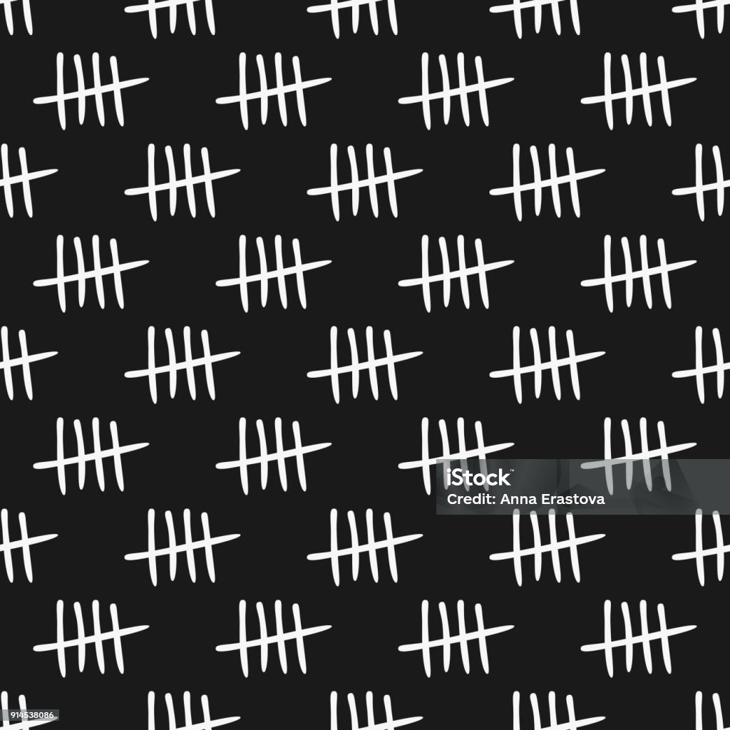 Repeated tally marks. Seamless pattern. Sketch, doodle. Repeated tally marks. Seamless pattern. Sketch, doodle. Vector illustration. Tally Chart stock vector