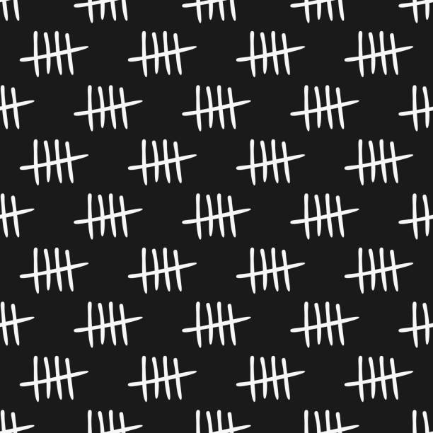 Repeated tally marks. Seamless pattern. Sketch, doodle. Repeated tally marks. Seamless pattern. Sketch, doodle. Vector illustration. prison meal stock illustrations