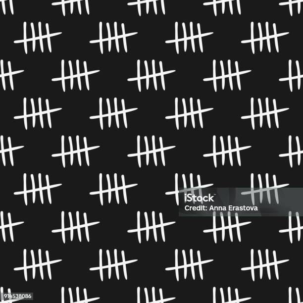 Repeated Tally Marks Seamless Pattern Sketch Doodle Stock Illustration - Download Image Now