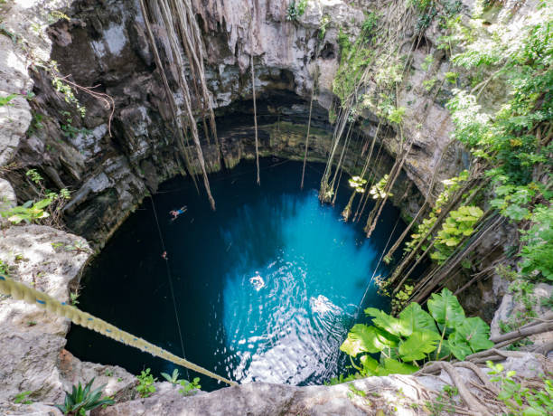istock Cenote sink hole Oxman seen from above 914540844