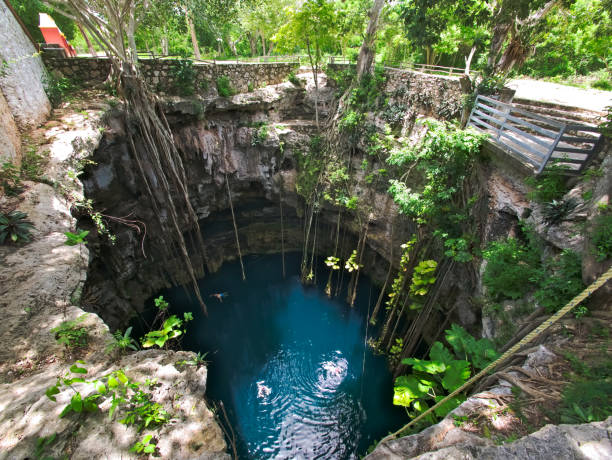 istock Cenote sink hole Oxman from above 914540850