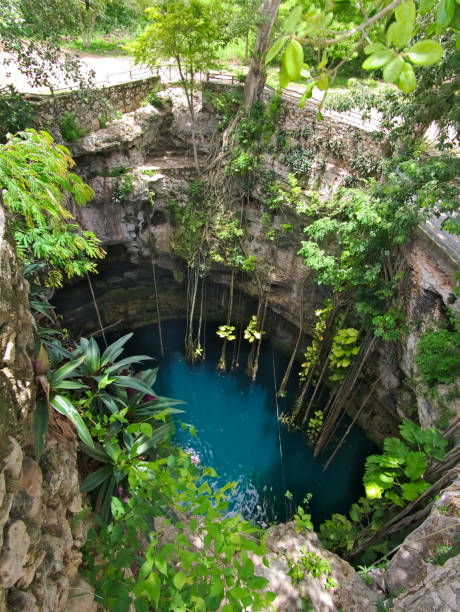 istock Cenote sink hole Oxman from above 914540872