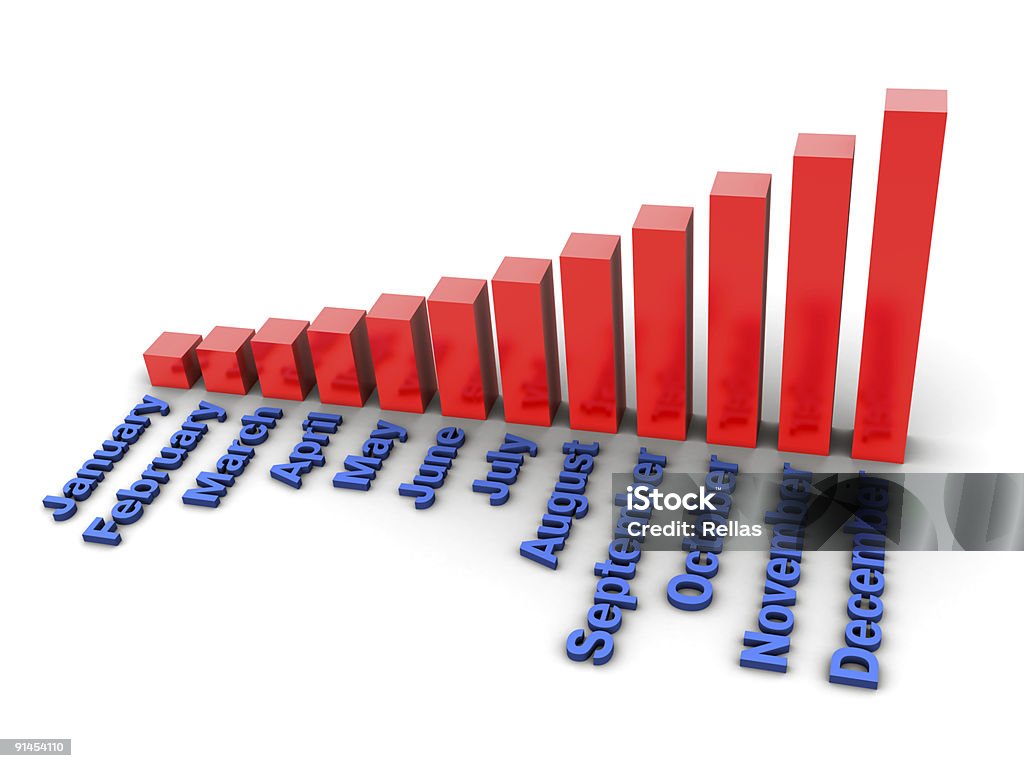 3d month graph  Graph Stock Photo