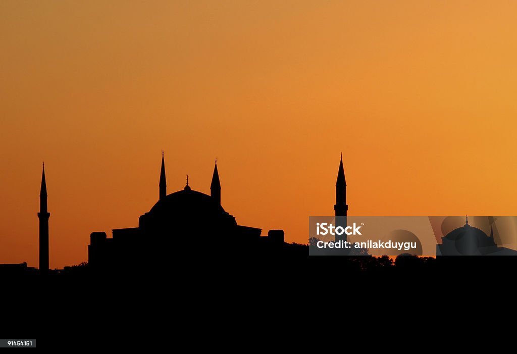 Hagia Sophia ao pôr-do-sol. - Foto de stock de Anatólia royalty-free
