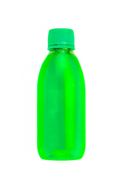 istock Green plastic medication bottle isolated on white background. Recyclable waste series. 914541946