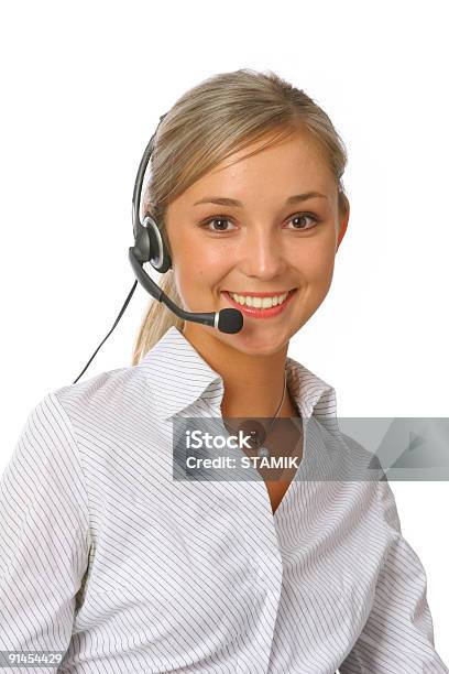 Callcenter Representative Stock Photo - Download Image Now - Women, Cut Out, One Woman Only