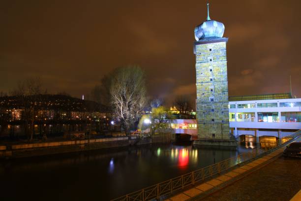 istock Night view of Manes gallery in Prague 914546072