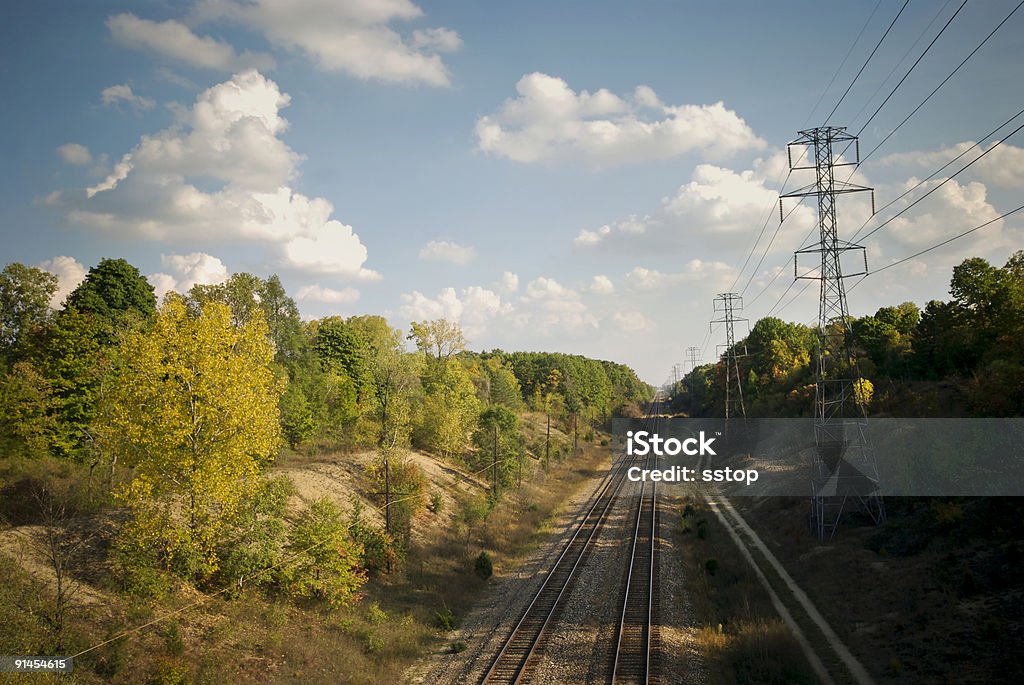 Railroad Track Scenic  Autumn Stock Photo