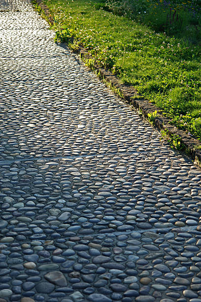 Road with stones stock photo