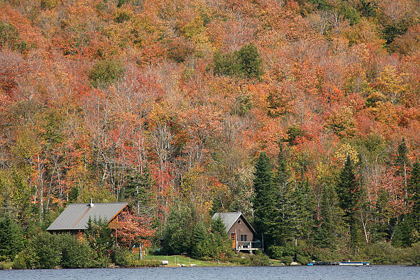 istock lake houses in autumn 91454844