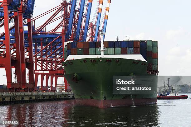 Docking Container Ship Stock Photo - Download Image Now - Accuracy, Arrival, Cargo Container