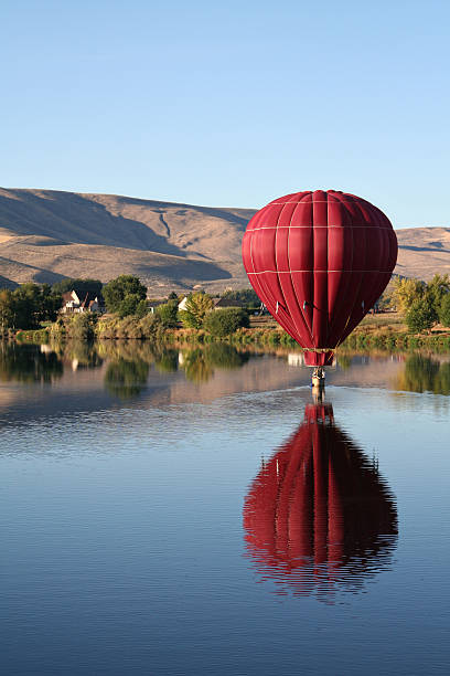 Hot Air Balloon Reflection stock photo