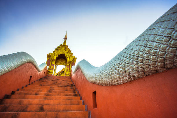 Wat Phra That Doi Phra Chan, a temple on the top of a mountain in Mae Tha district, Lampang, Thailand