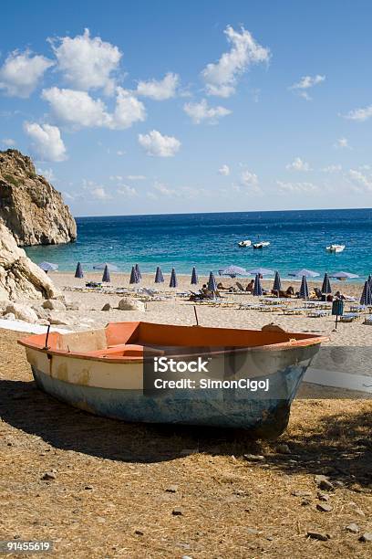 Old Boat At Kira Panagia Beach Karpathos Greece Stock Photo - Download Image Now - Beach, Canoe, Central Greece